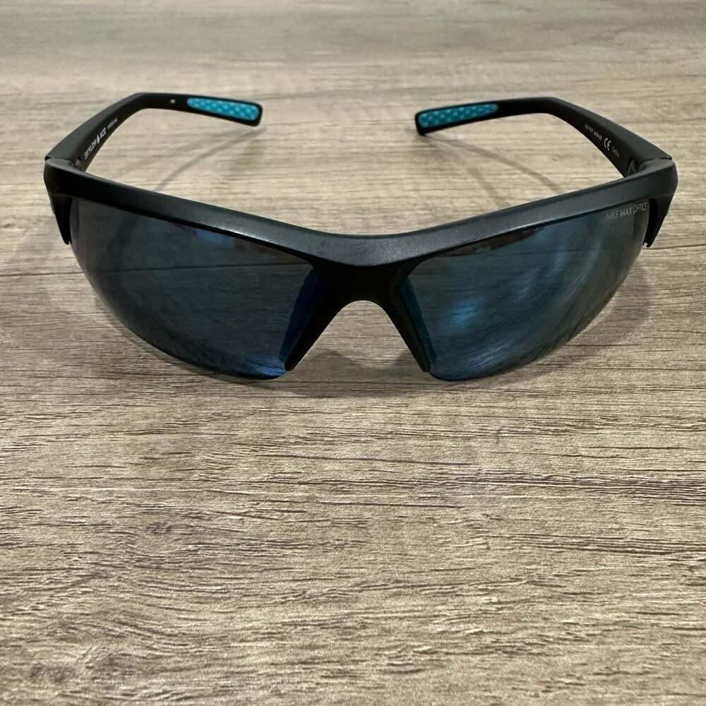 Nike Skylon Ace EV0525 045 Matte Black Blue Sport Sunglasses